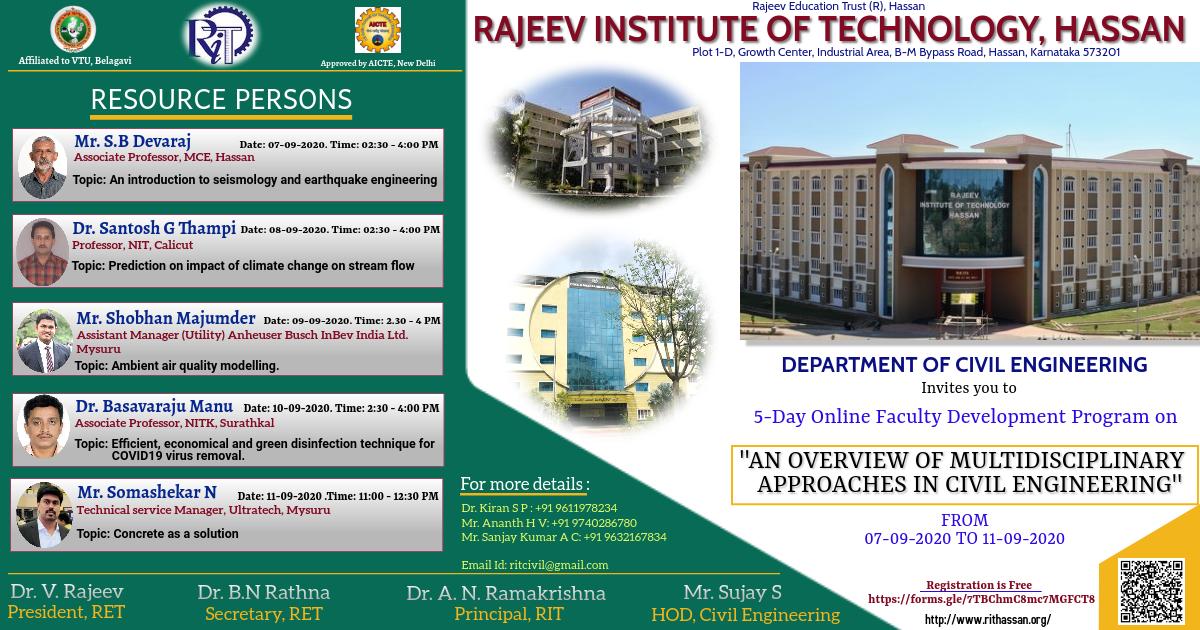 5 – Days Online Faculty Development Program on “An Overview of ...